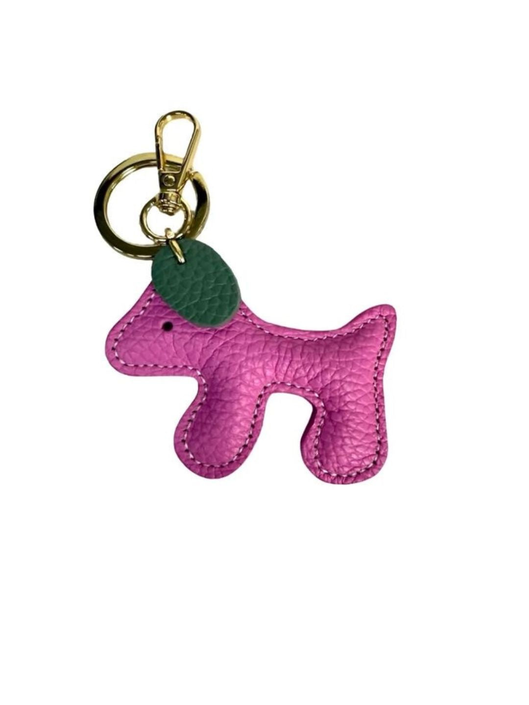 CANE PORTACHIAVI IN PELLE ROSA BUBBLE 19635