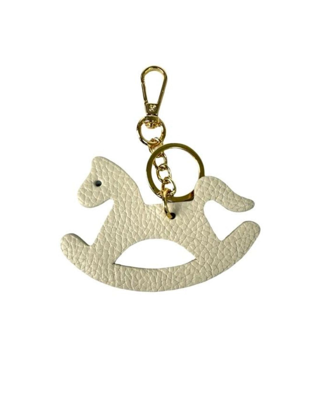 CAVALLO A DONDOLO PORTACHIAVI IN PELLE BEIJE 19002