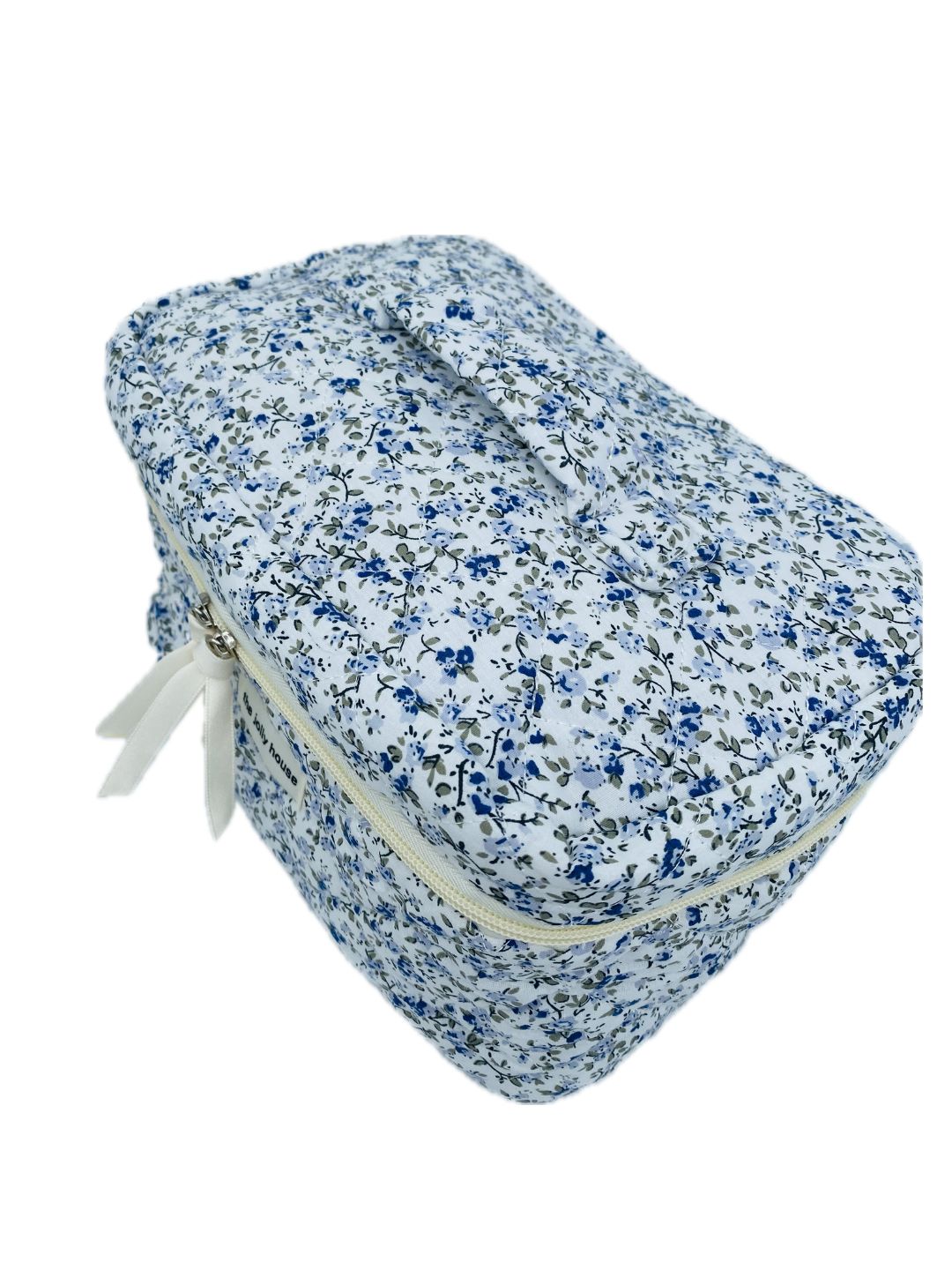 BEAUTY CASE TRAPUNTATO Fiori Blu