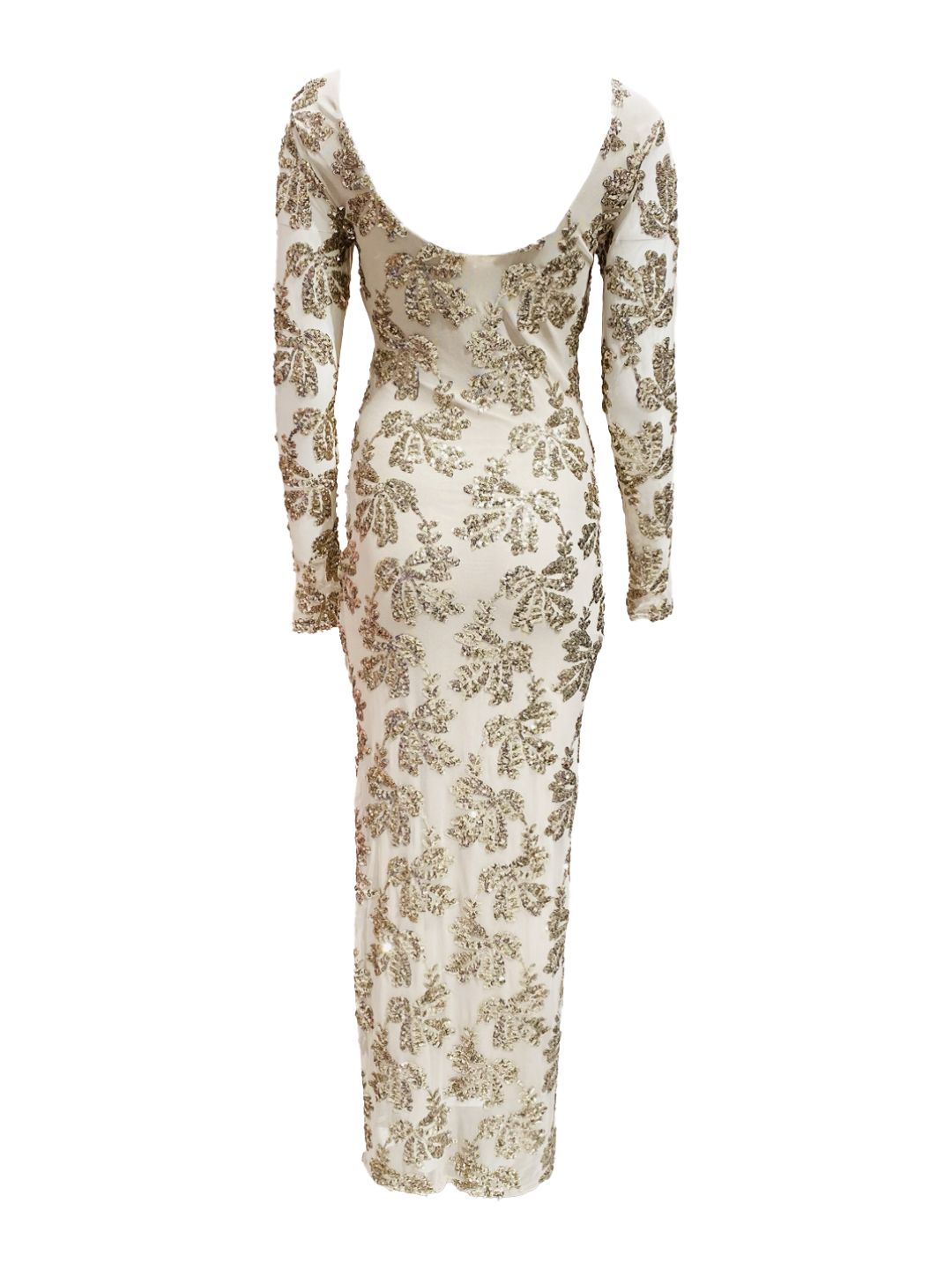 Abito Lungo Pailettes Oro 14313