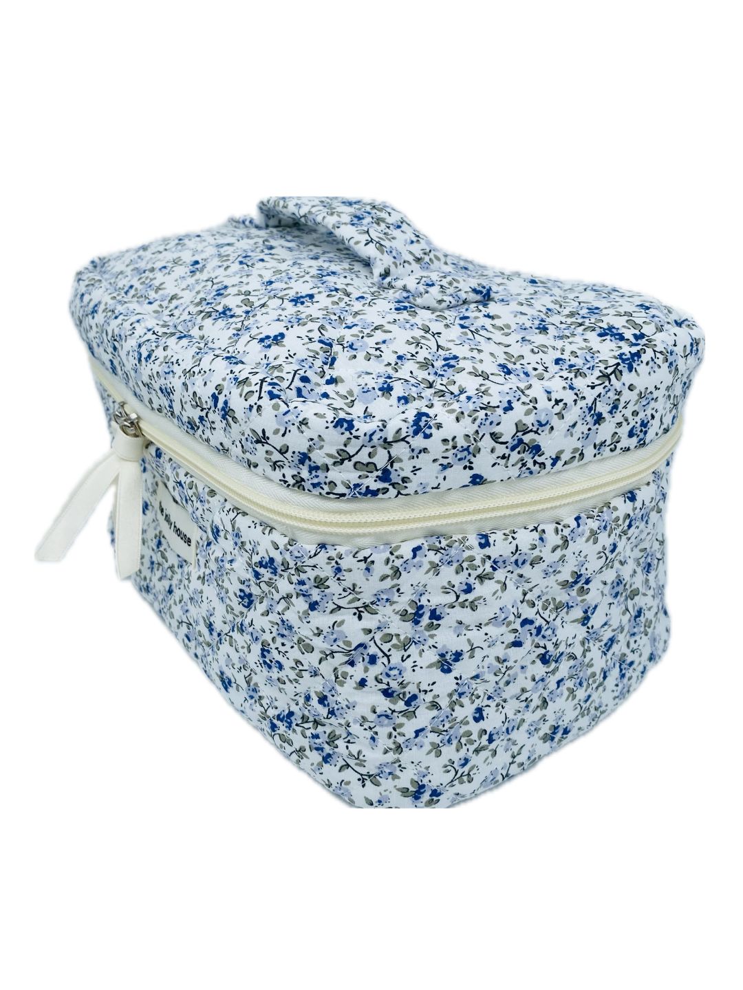 BEAUTY CASE TRAPUNTATO Fiori Blu