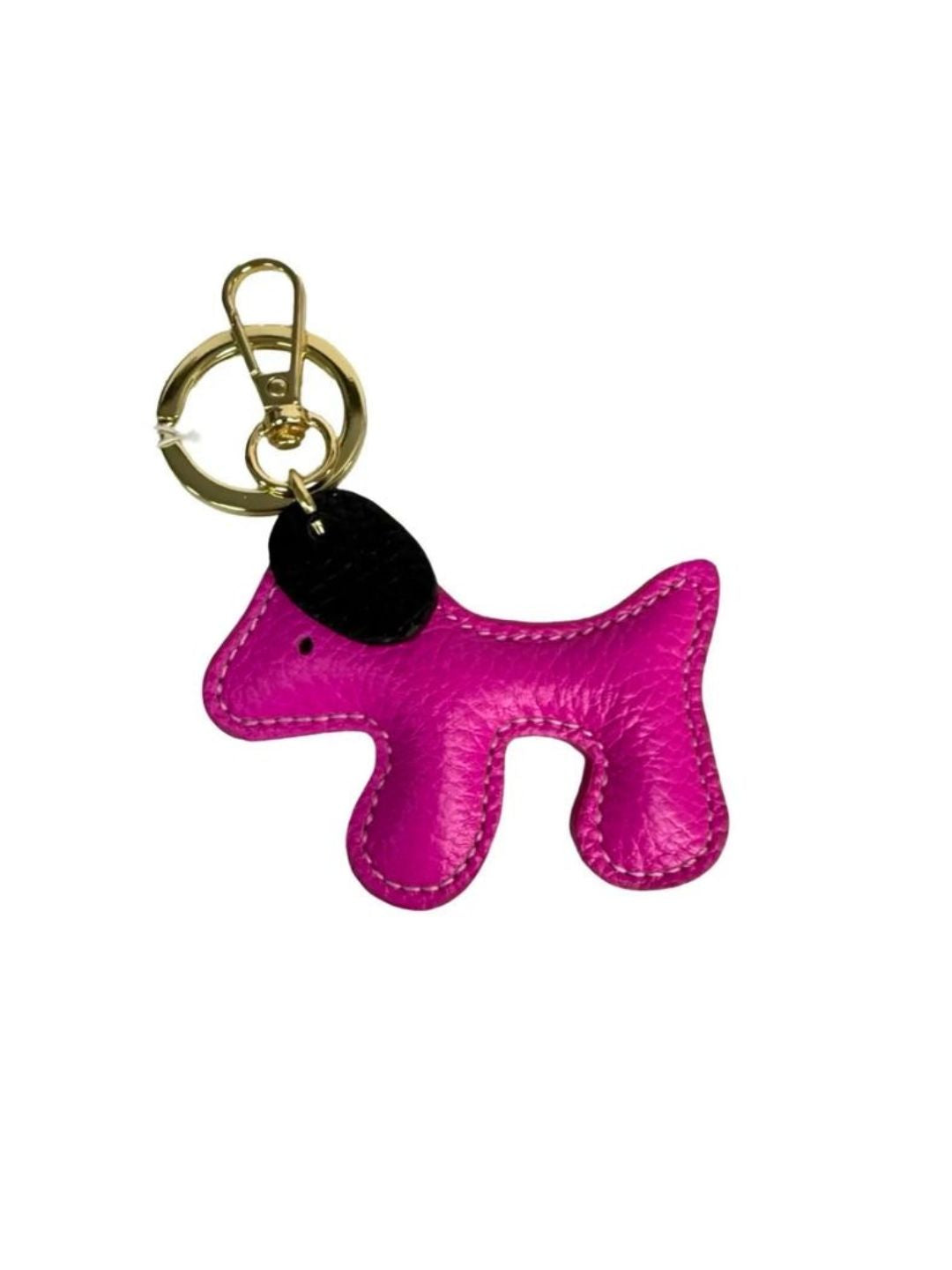CANE PORTACHIAVI IN PELLE FUCSIA 19635