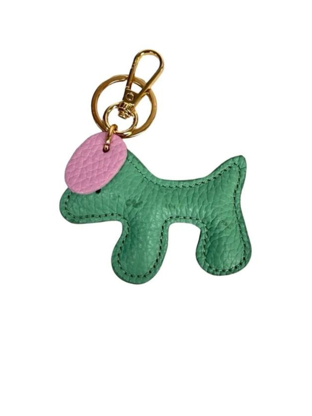 CANE PORTACHIAVI IN PELLE VERDE ACQUA 19635