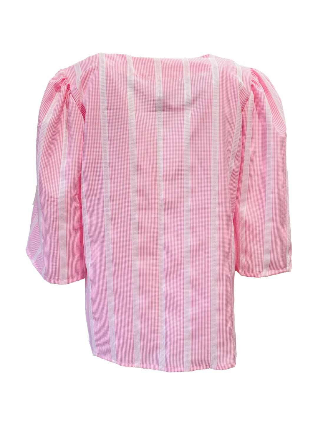 Camicia Fiocchi Scollo a V vichy Rosa Ribes of LOVE
