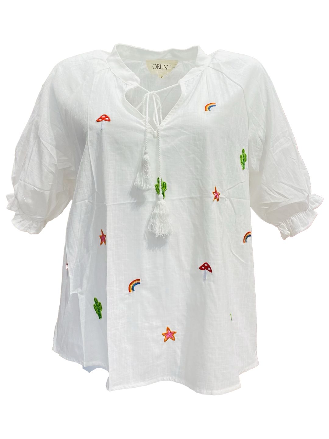 BLUSA BASIC CON RICAMI