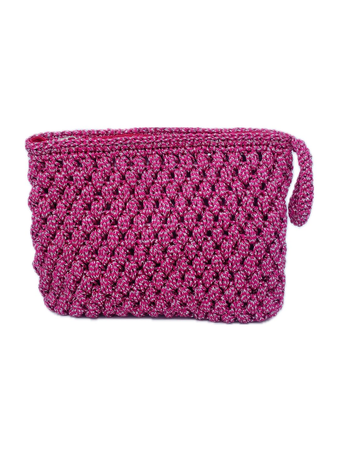 POCHETTE UNCINETTO Fucsia e argento lurex