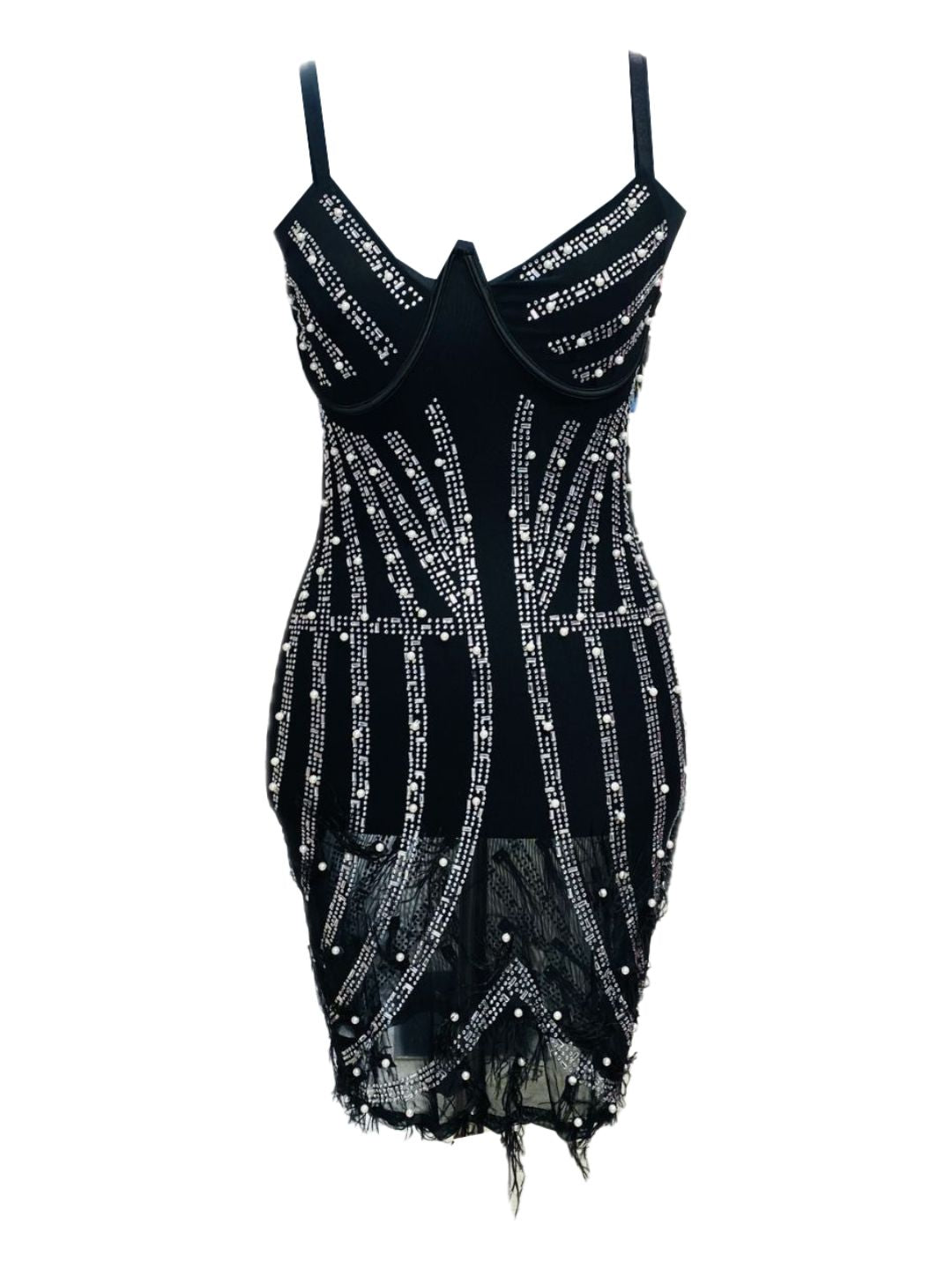 ABITO CORTO STRASS TRASPARENTE 790084