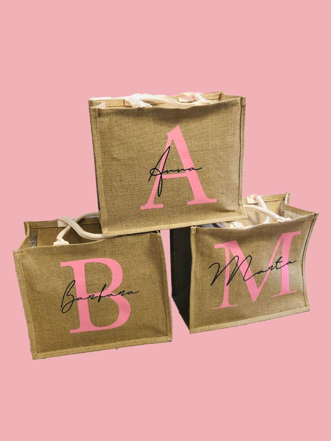 BORSA IUTA PERSONALIZZATA CON INIZIALI
