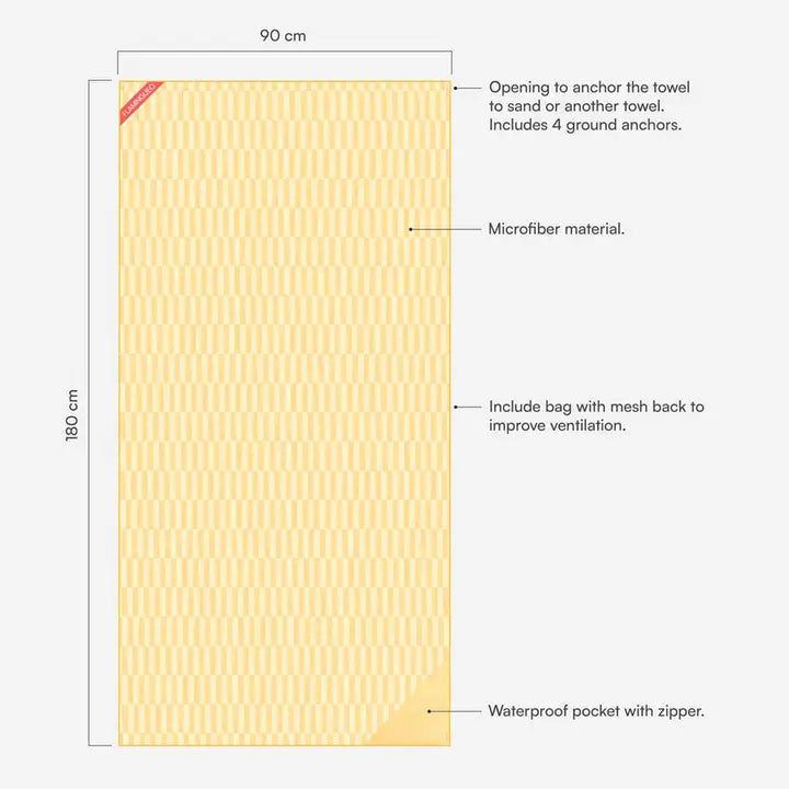 Asciugamano in microfibra Giallo - MIELE
