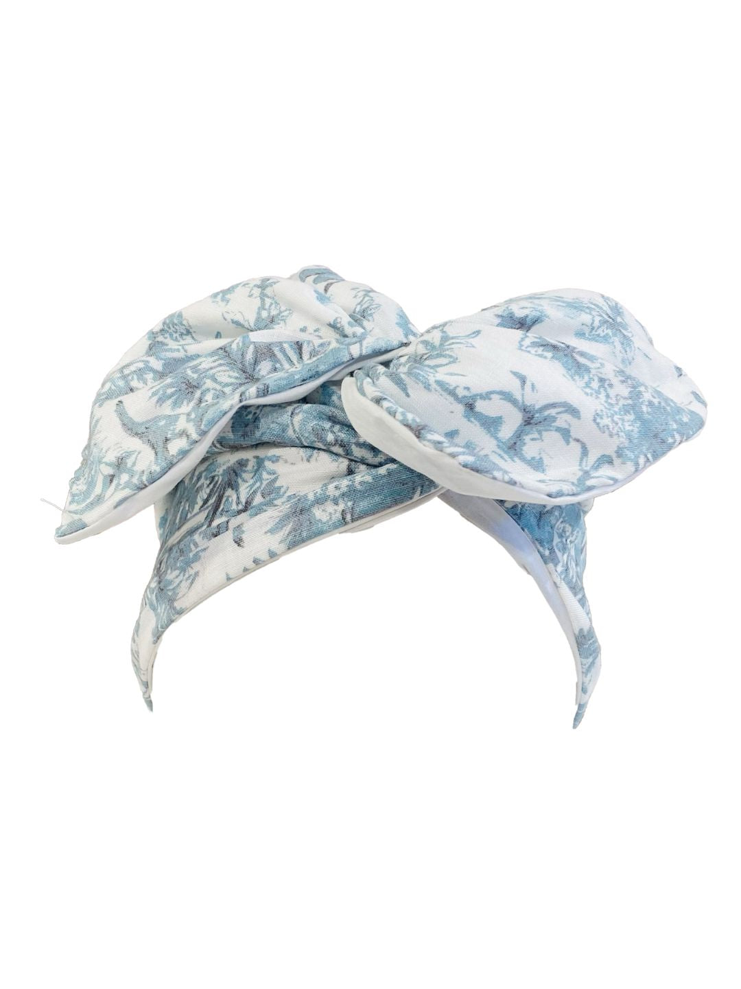 FASCIA TURBANTE Modellabile Double-face Toile de jouy Azzurro