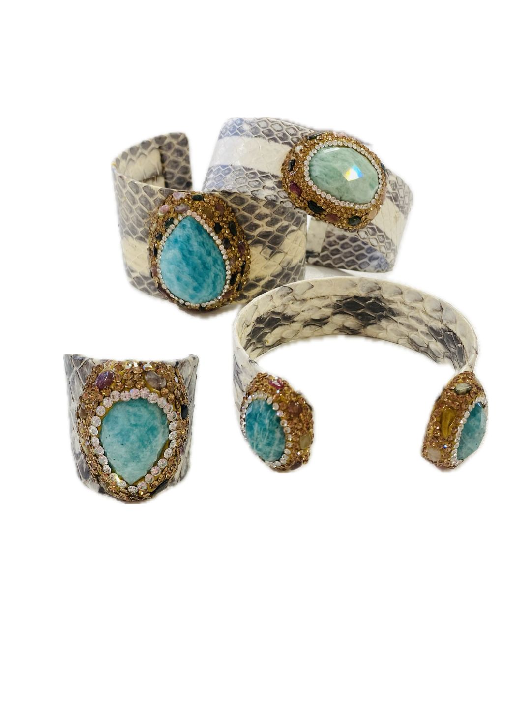Set Bijoux Pitone ROCCIA+amazzonite VERDE