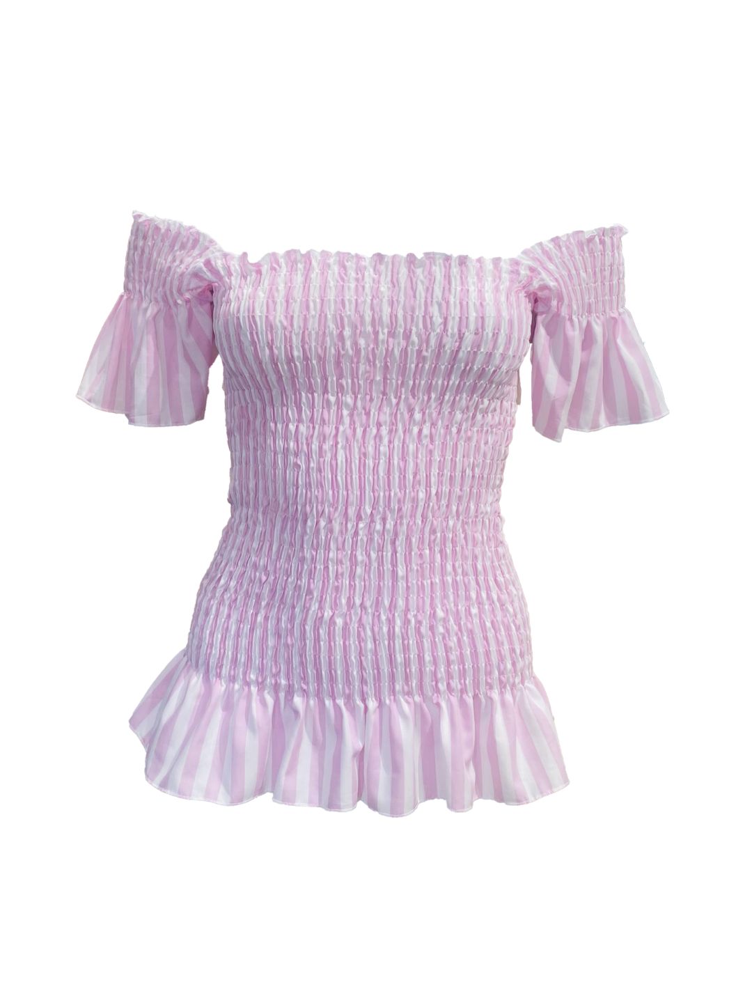 Top Punto Smock a Righe Rosa – Ribes of LOVE