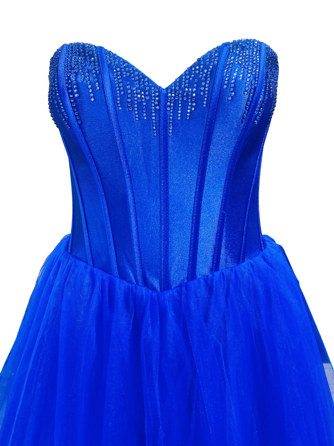 ABITO CERIMONIA TULLE BLU COBALTO 7218
