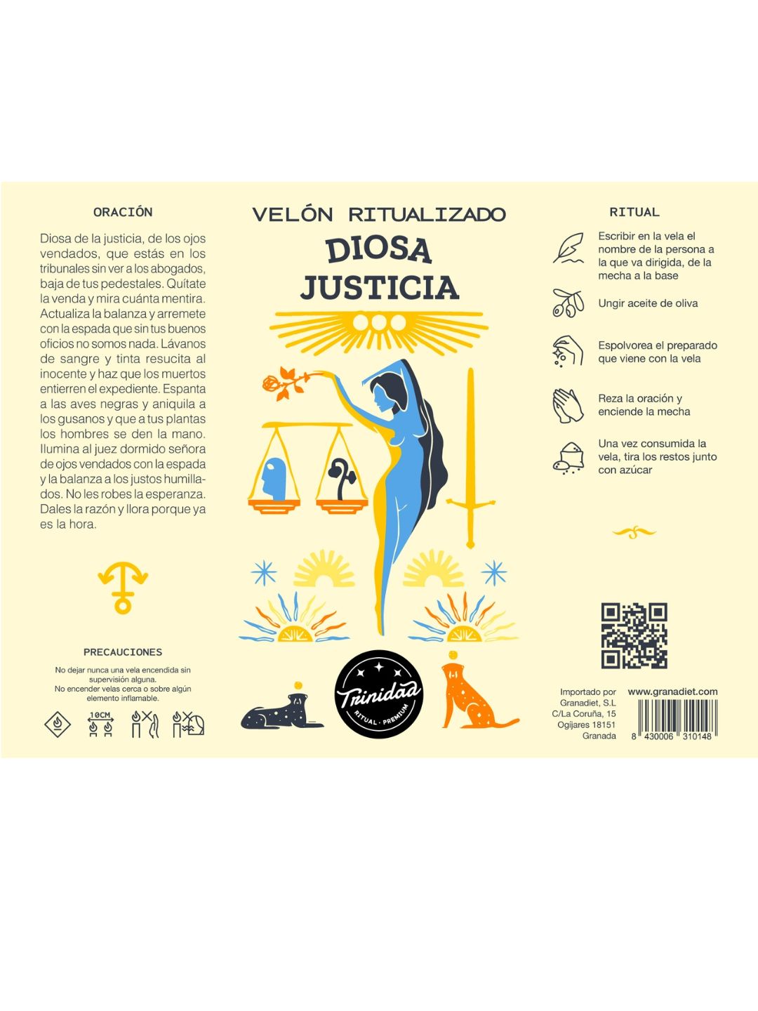 CANDELA RITUALIZZATA DIOSA JUSTICIA