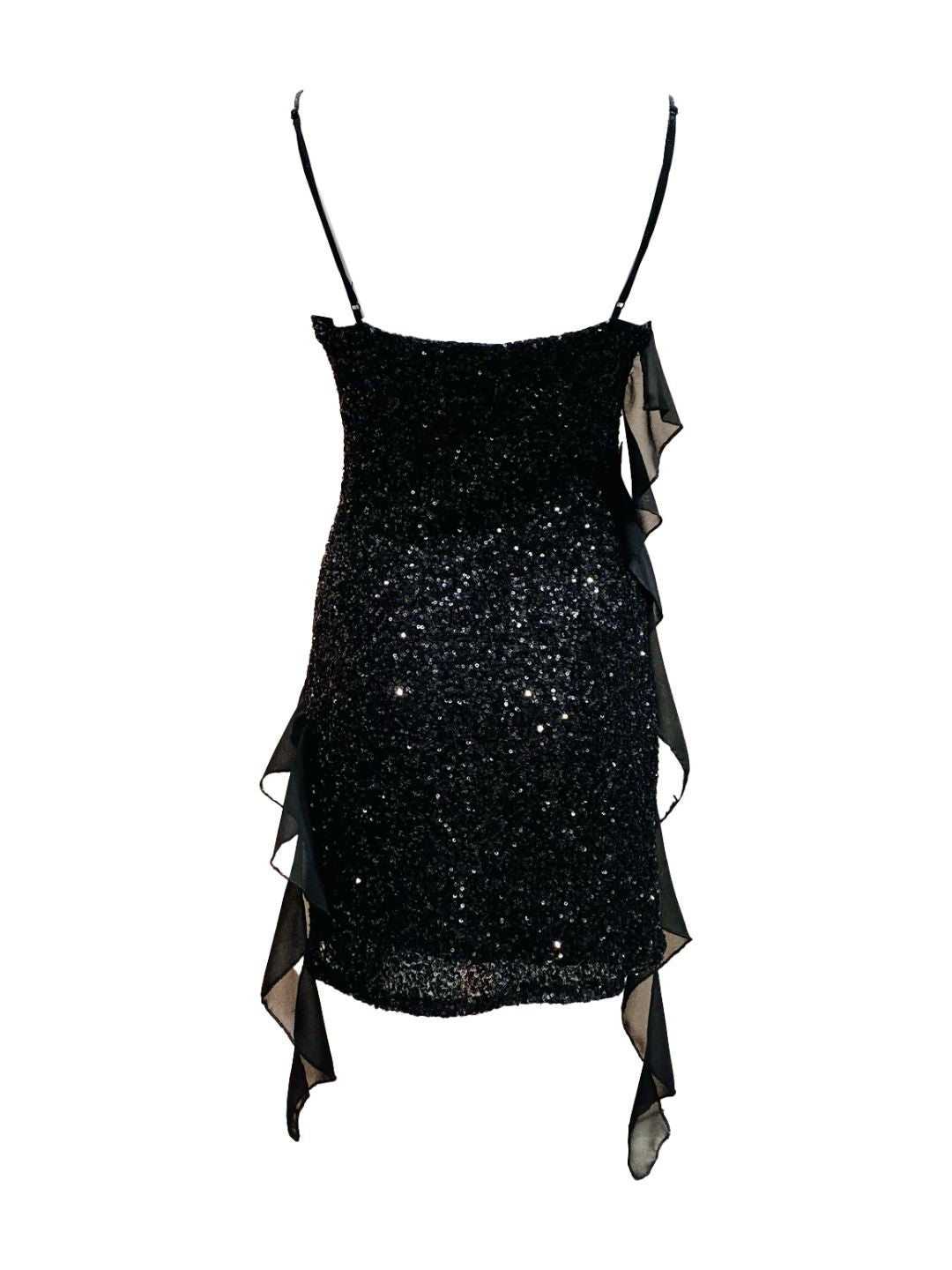 Abito Corto Pailettes Nero 14284