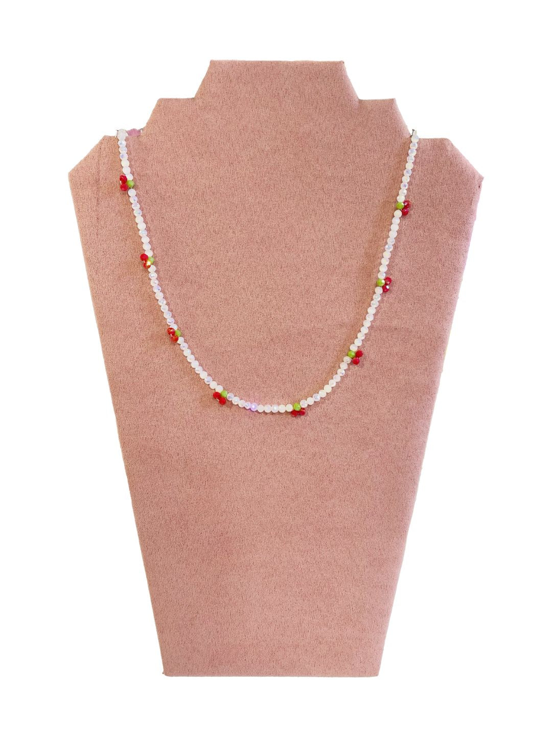 Collana Ciliegie Cristalli bianchi π