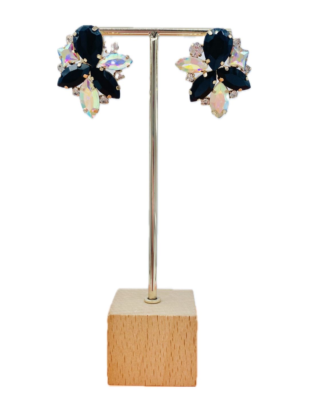 ORECCHINI A LOBO BLACK CRYSTAL 110525