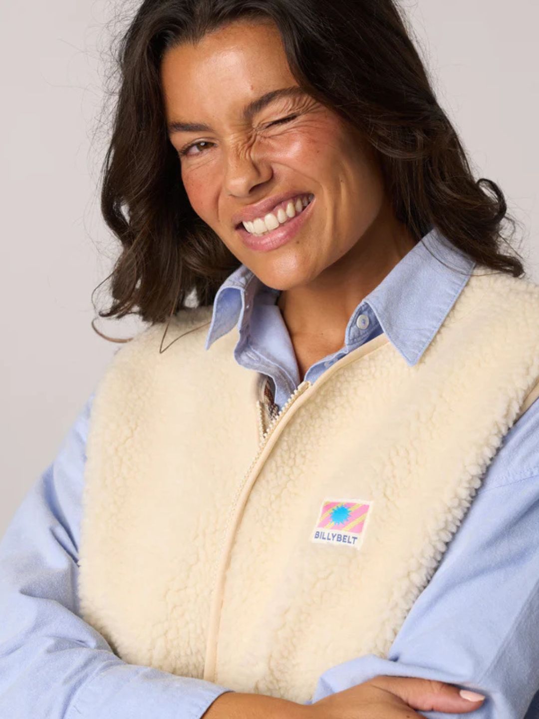 Women's Sherpa Vest Cream
