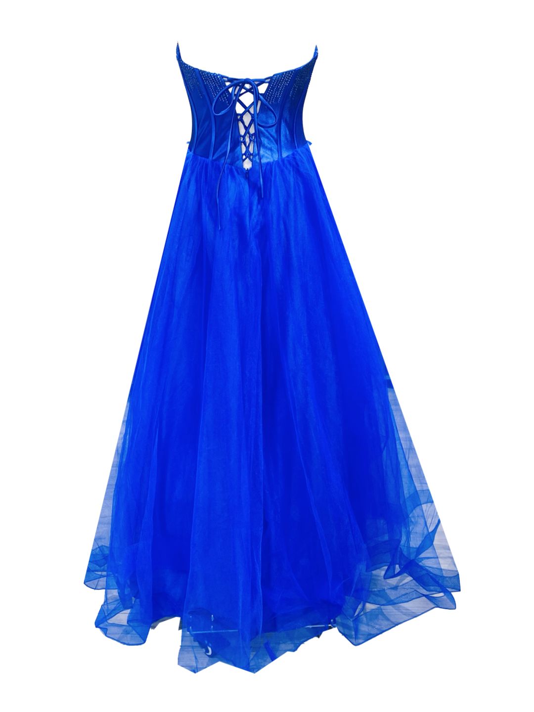 ABITO CERIMONIA TULLE BLU COBALTO 7218