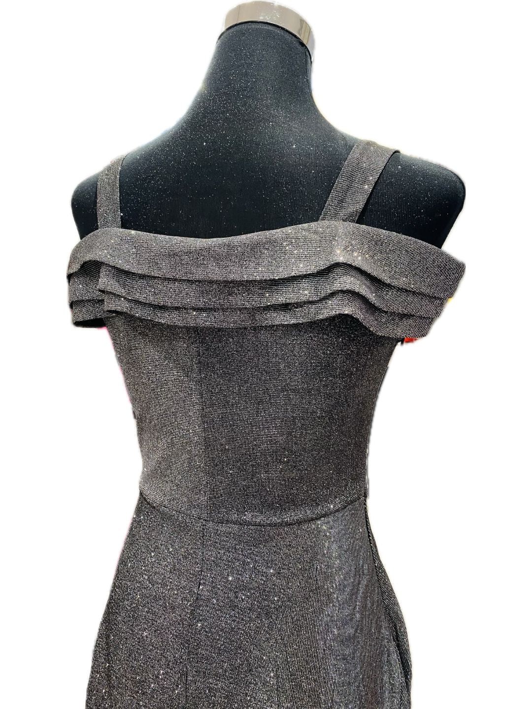 ABITO CERIMONIA DRITTO GLITTERATO GRIGIO 8982