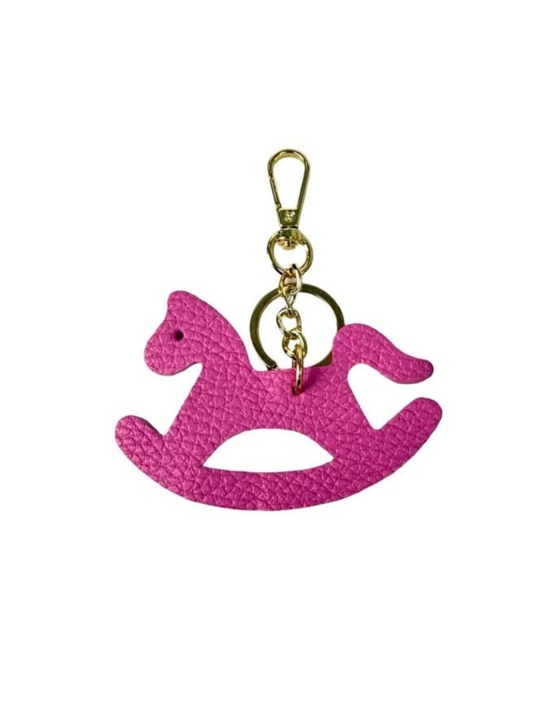 CAVALLO A DONDOLO PORTACHIAVI IN PELLE FUCSIA 19002