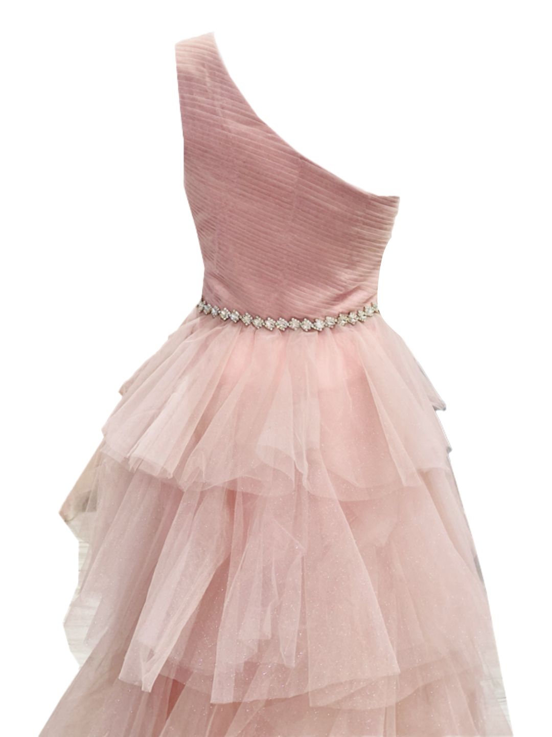 ONE-SHOULDER RUFFLED CEREMONY DRESS 502