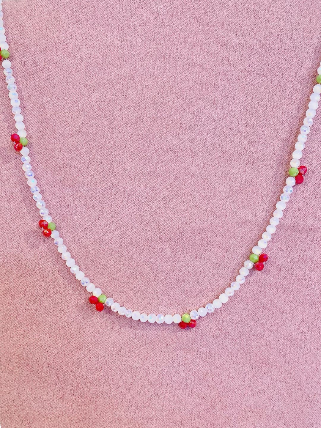 Collana Ciliegie Cristalli bianchi π