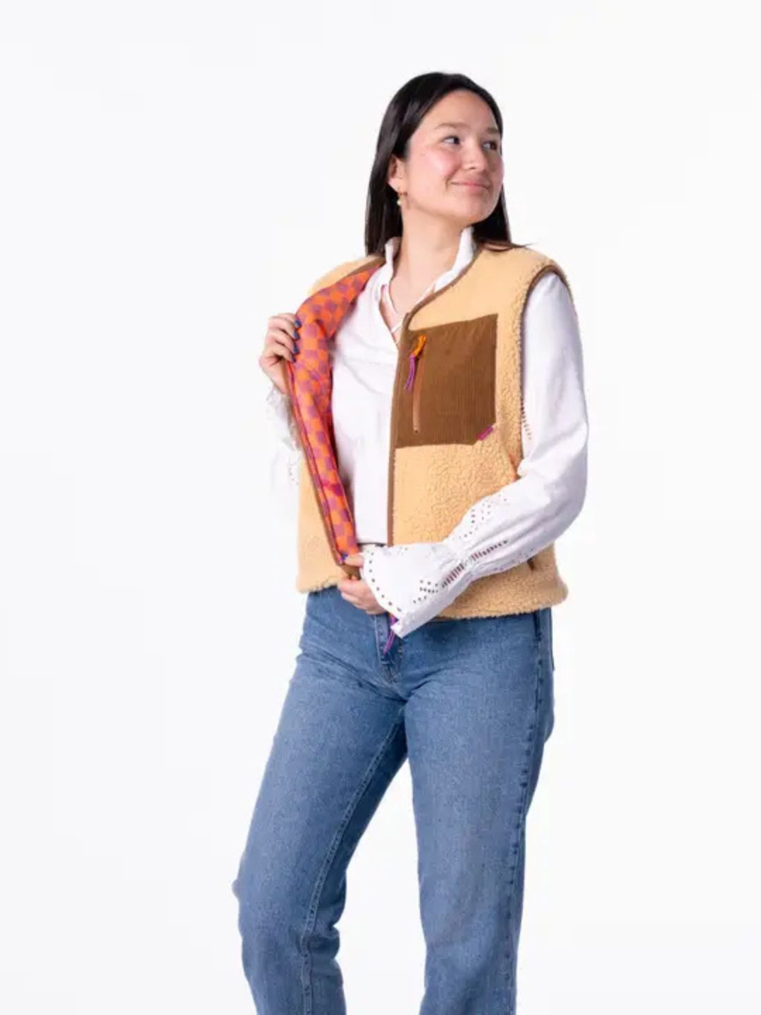 Gilet da donna Sherpa Beige