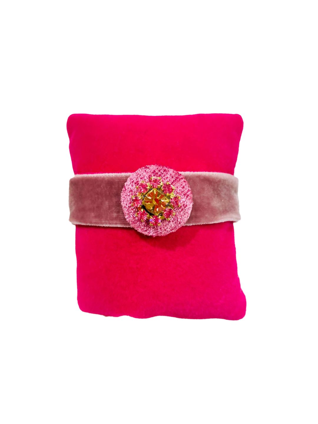 BRACCIALE CON CHARME BOTTONE CON NASTRO IN VELLUTO
