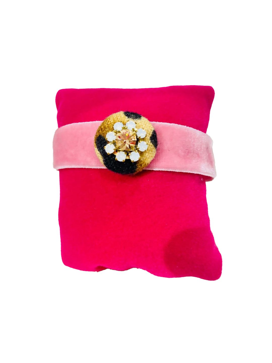 BRACCIALE CON CHARME BOTTONE CON NASTRO IN VELLUTO