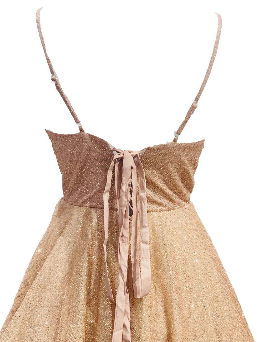 ABITO CERIMONIA GLITTERATO ORO ROSA 276