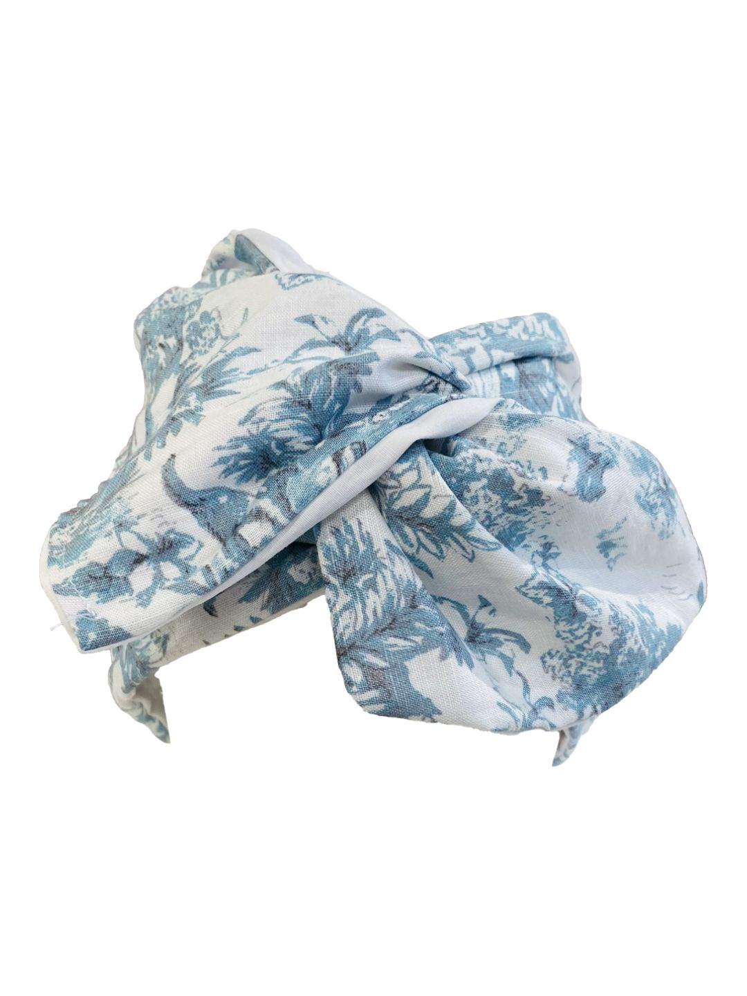 FASCIA TURBANTE Modellabile Double-face Toile de jouy Azzurro
