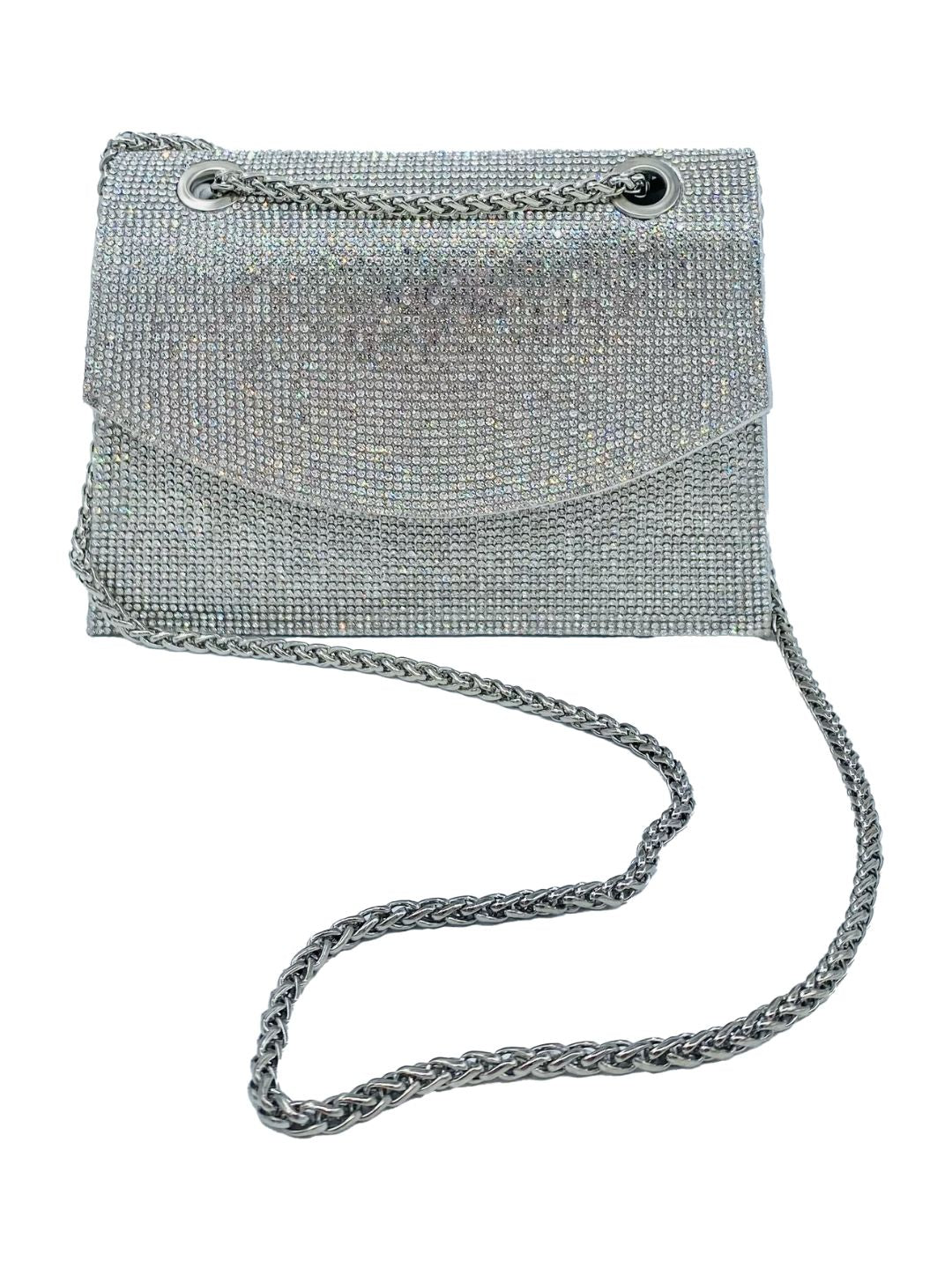 POCHETTE STRASS ARGENTO 6034