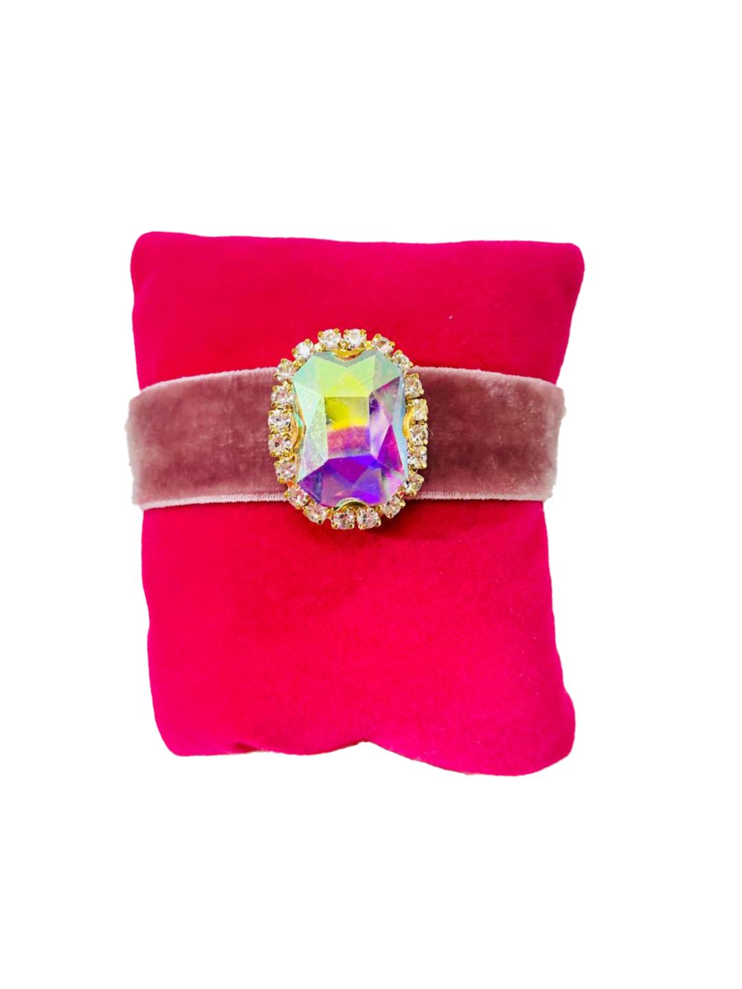 BRACCIALE CON CHARME BOTTONE CON NASTRO IN VELLUTO
