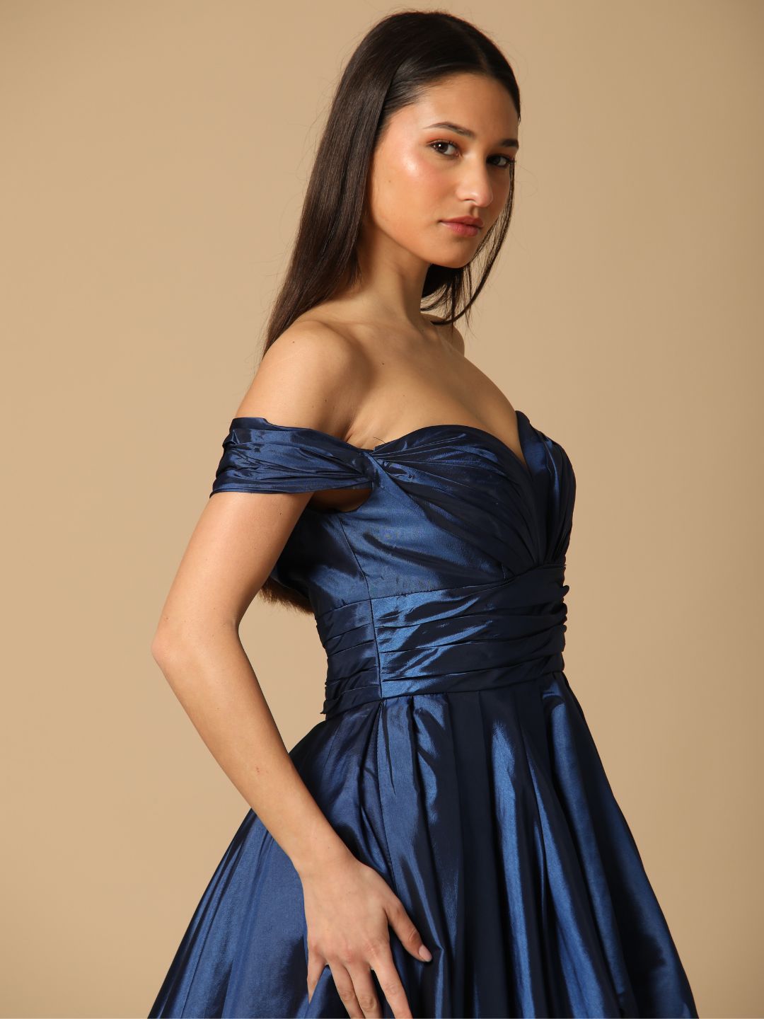 ASYMMETRIC CEREMONIAL DRESS NIGHT BLUE 272