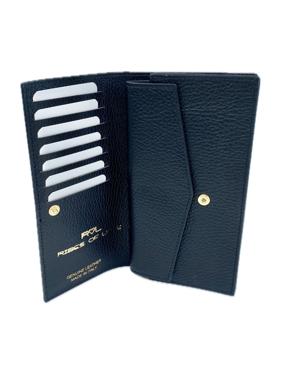PORTAFOGLIO CON PORTACELLULARE IN PELLE NERO 5031