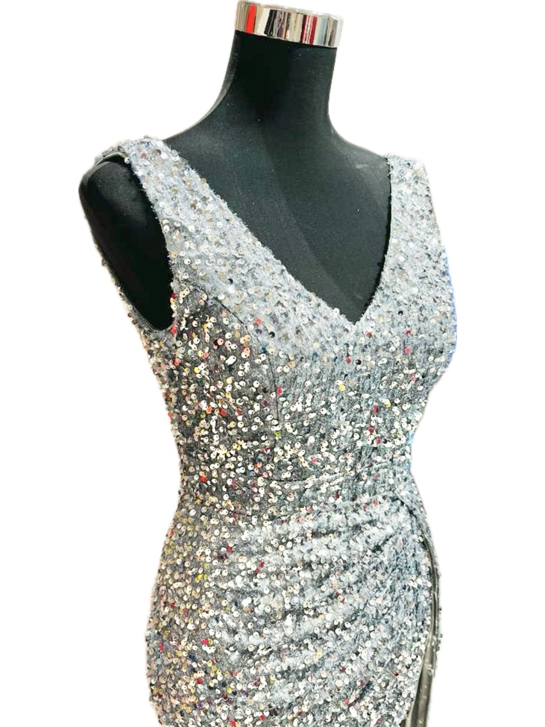 ABITO CERIMONIA PAILLETTES ARGENTO 18968