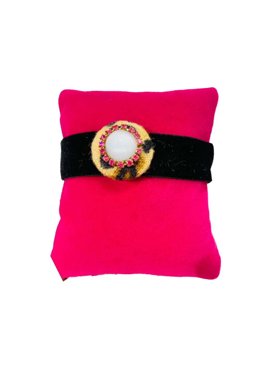 BRACCIALE CON CHARME BOTTONE CON NASTRO IN VELLUTO