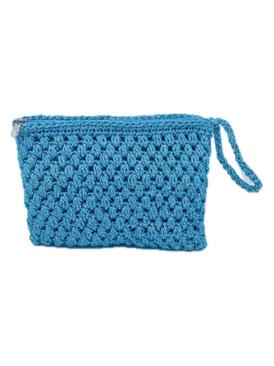 POCHETTE UNCINETTO Turchese e argento lurex