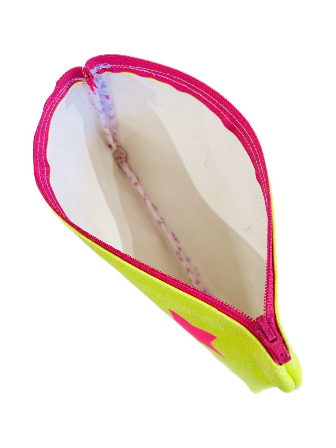 POCHETTE GLITTER GIALLO FLUO Stelle Fucsia Ribes Of LOVE