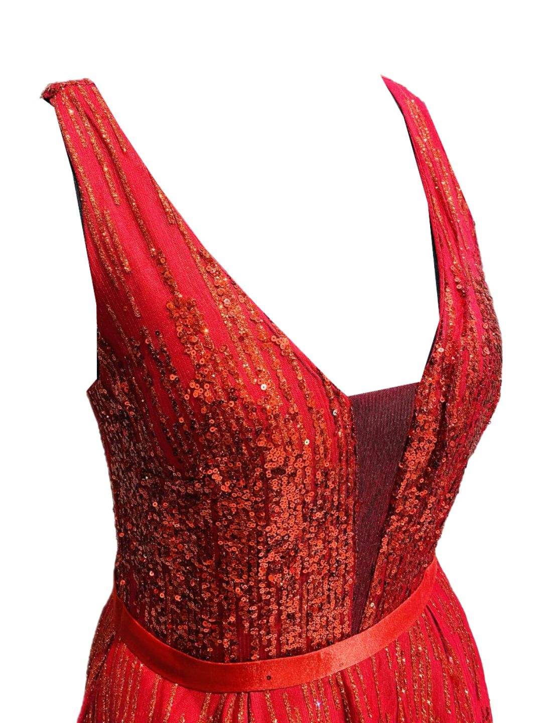 ABITO DA CERIMONIA ROSSO CON PAILLETTES ROSSE 1979
