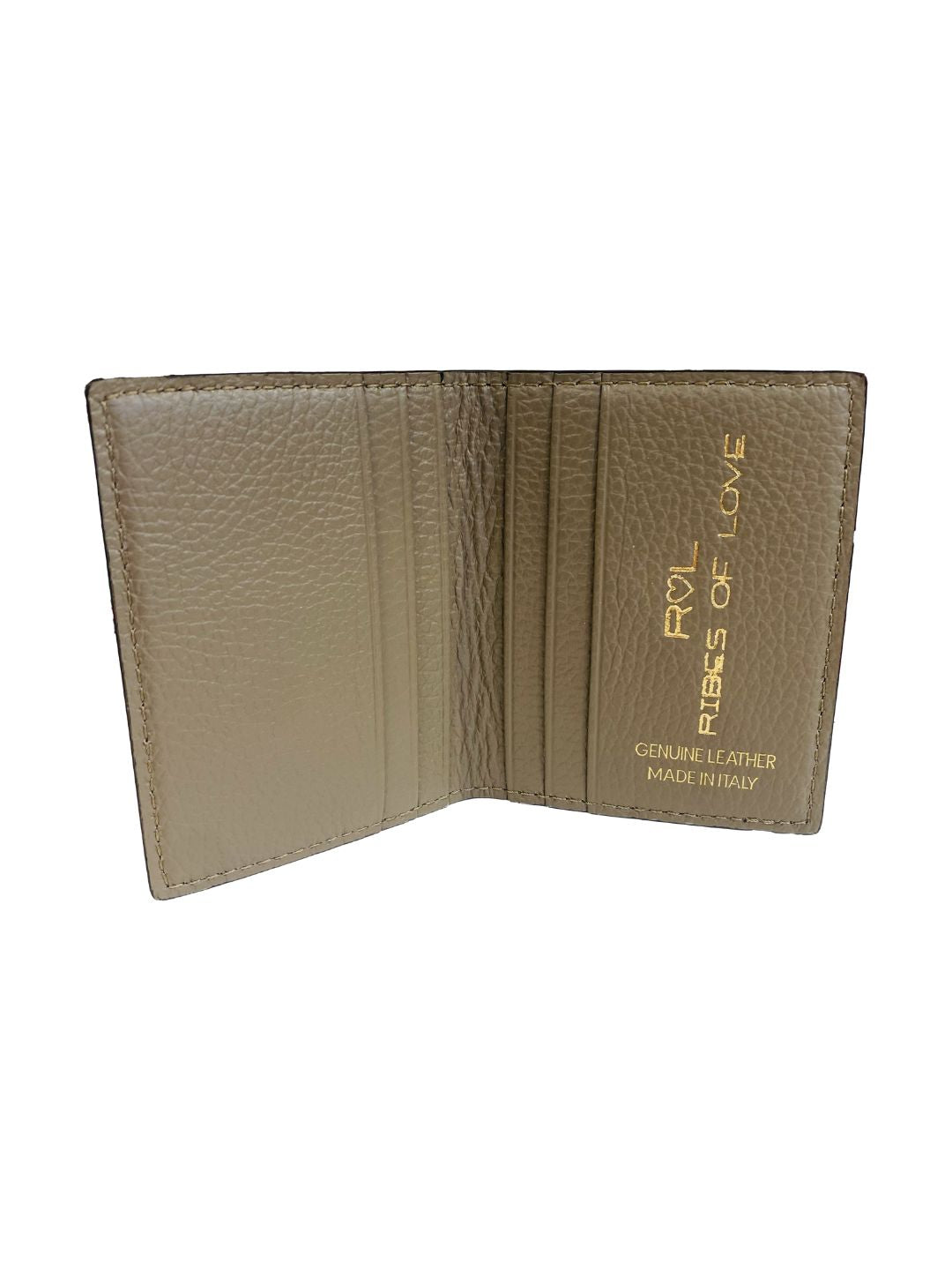 Portacarte Libretto in Pelle Taupe Scuro 132