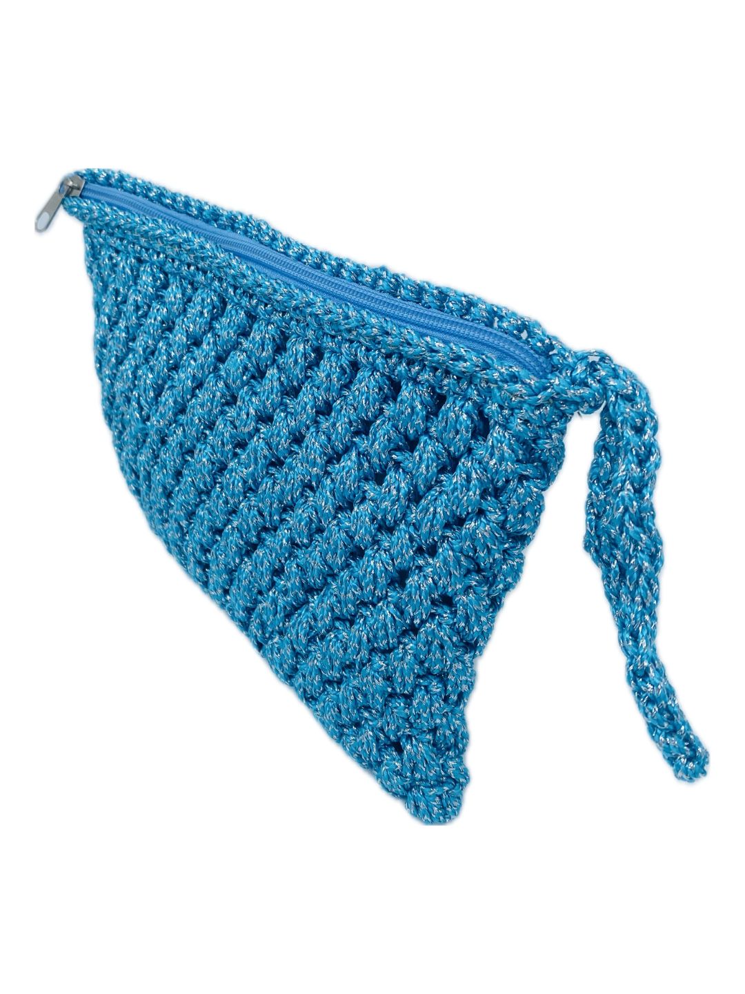 POCHETTE UNCINETTO Turchese e argento lurex