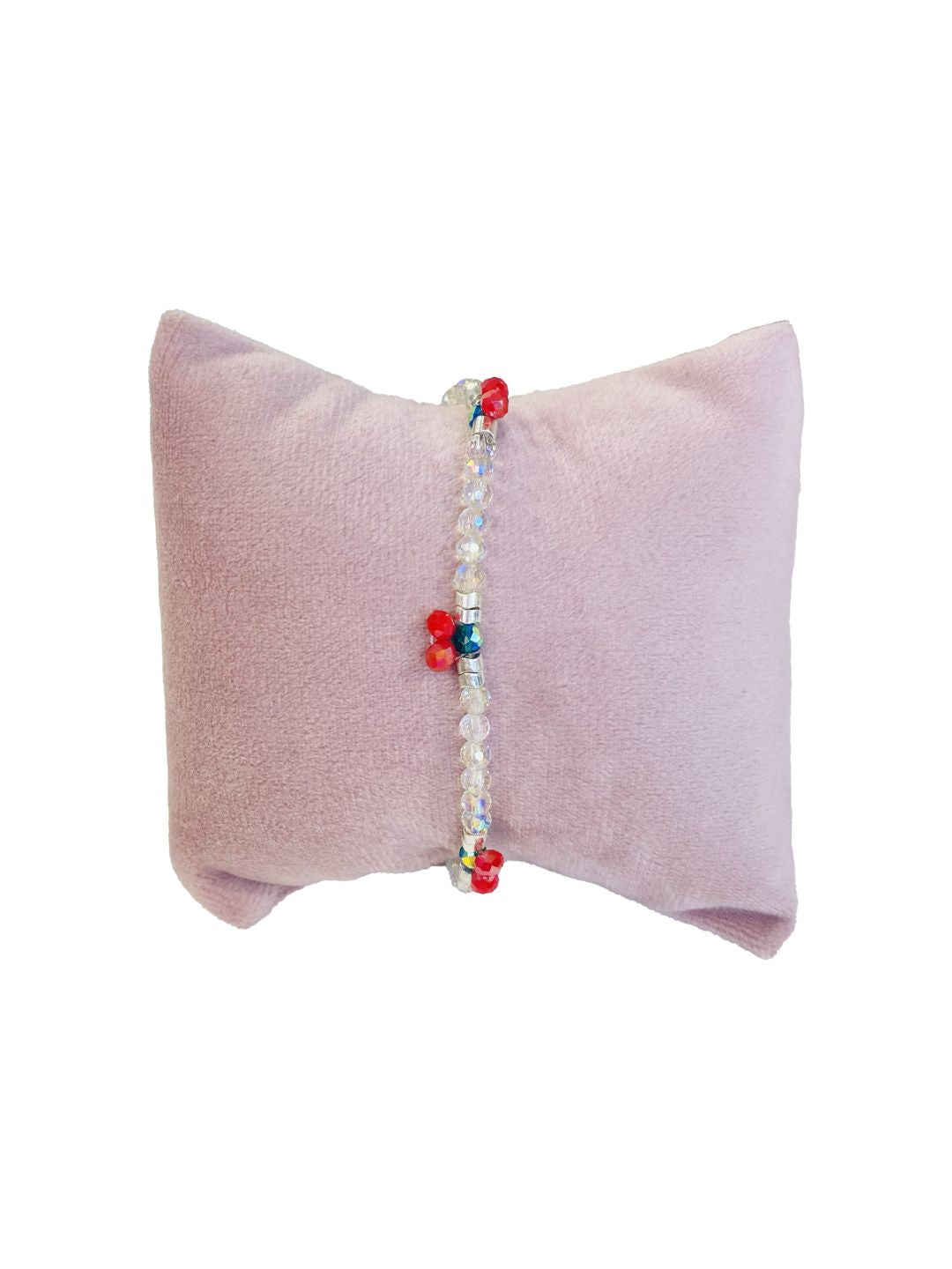 Bracciale Ciliegie Cristalli bianchi π