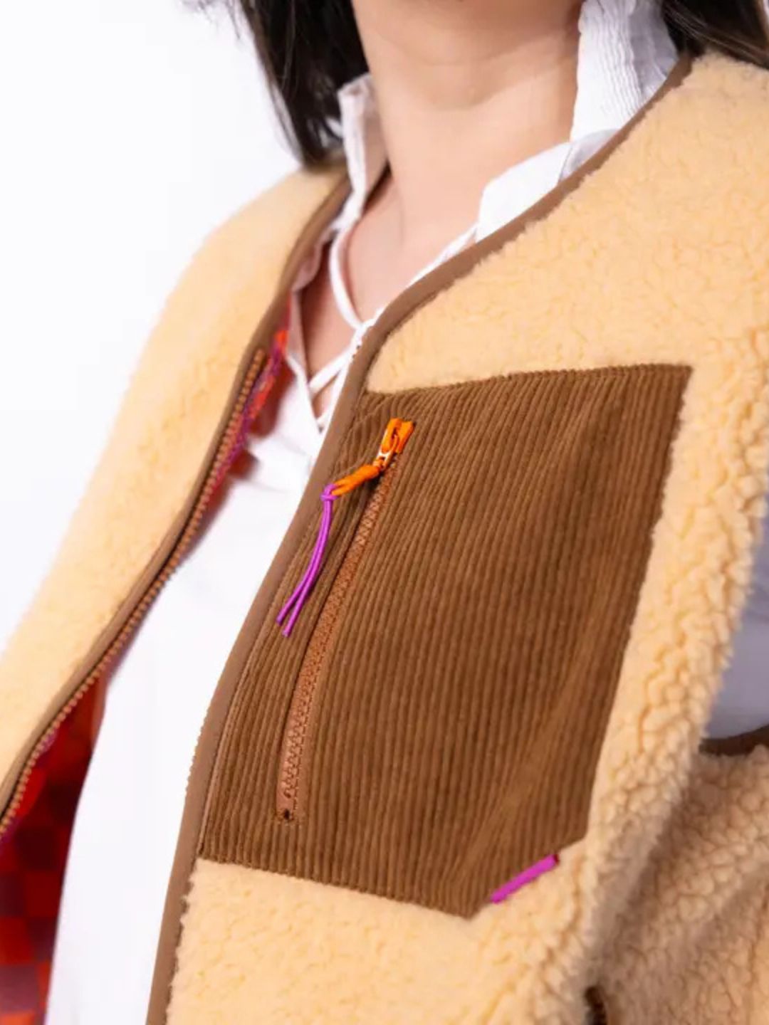 Gilet da donna Sherpa Beige