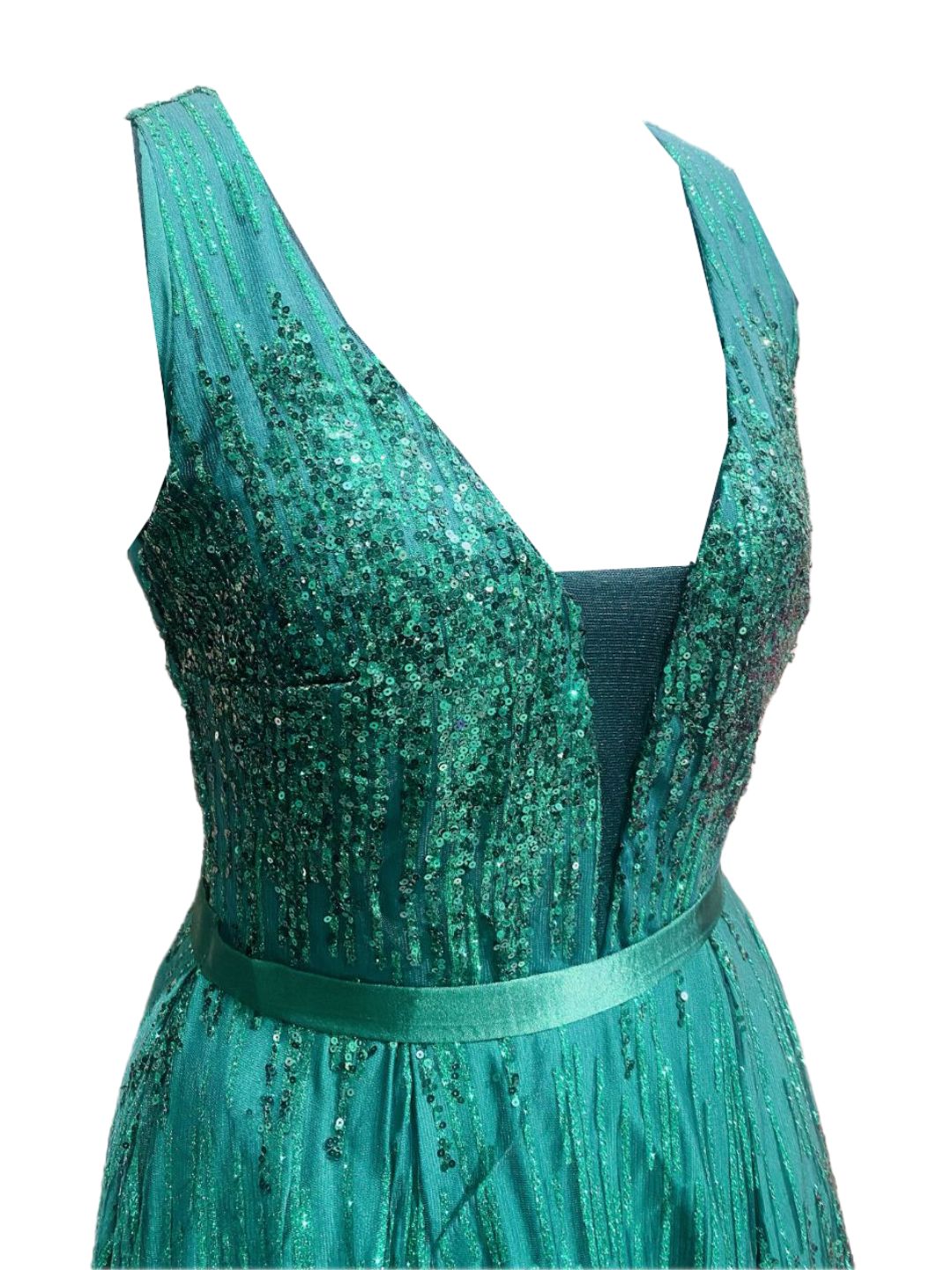 ABITO DA CERIMONIA VERDE CON PAILLETTES VERDI 1979