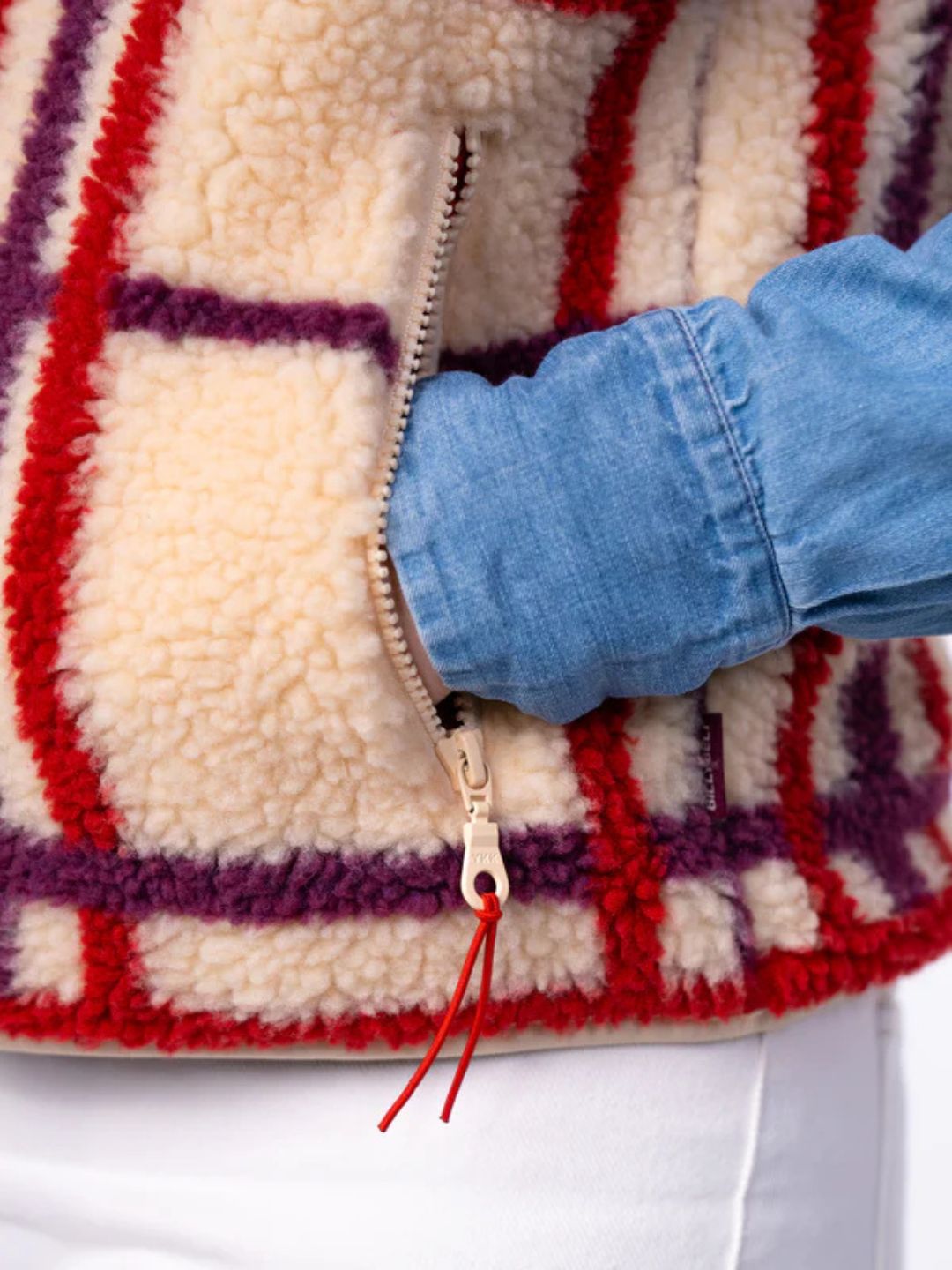 Gilet da donna Sherpa Quadri