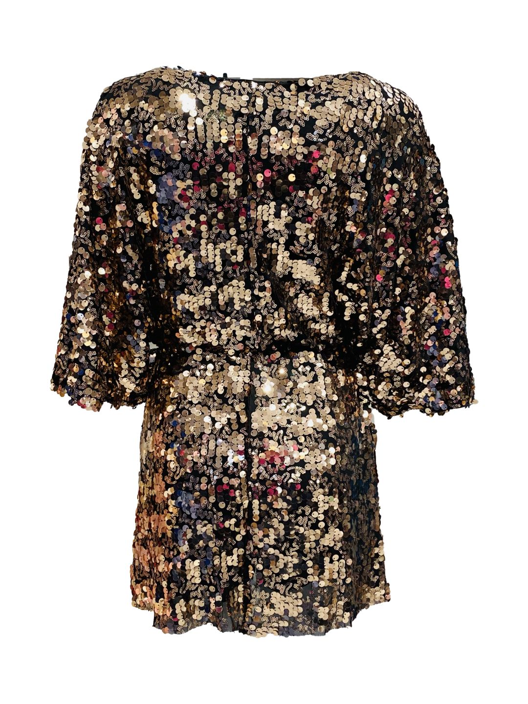 Jumpsuit Corta in Paillettes Oro