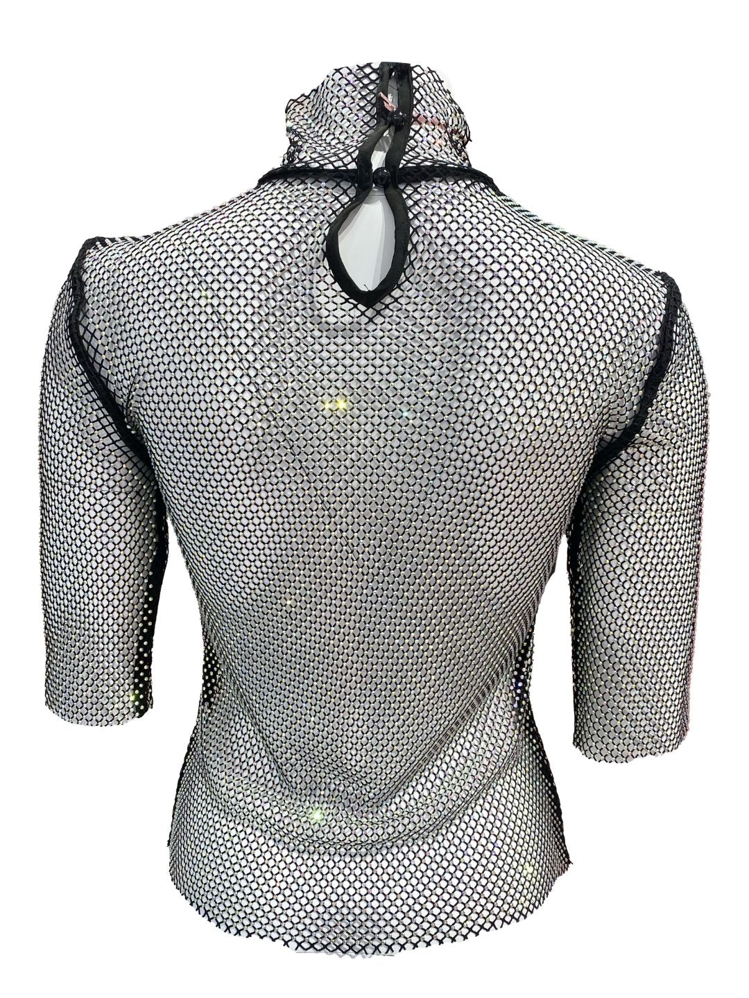 MAGLIA RETE STRASS NERA