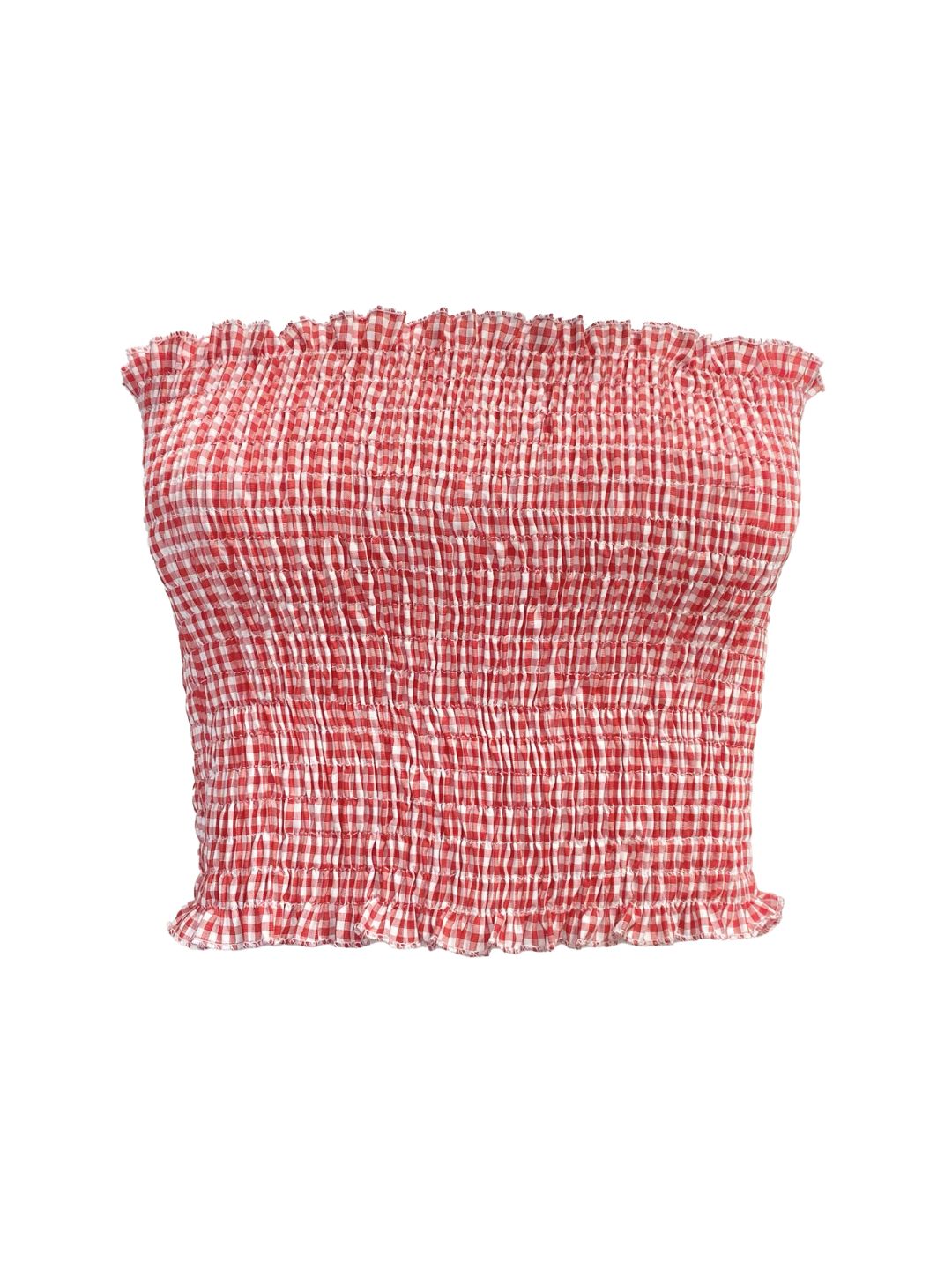 MINI TOP Punto Smock vichy Red Currant of LOVE